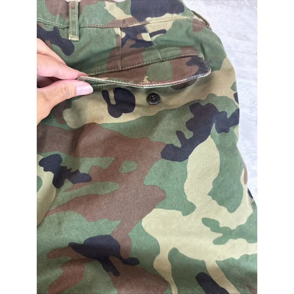 J.Crew Chino Pants Mens 32 X 30 Camo 100% Cotton Relaxed Fit Green Woodland